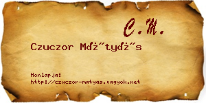 Czuczor Mátyás névjegykártya