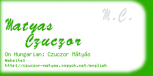 matyas czuczor business card