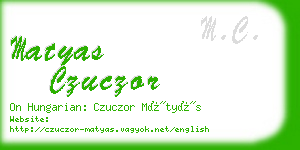 matyas czuczor business card